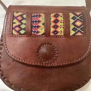 Small Hand tooled boho leather crossbody